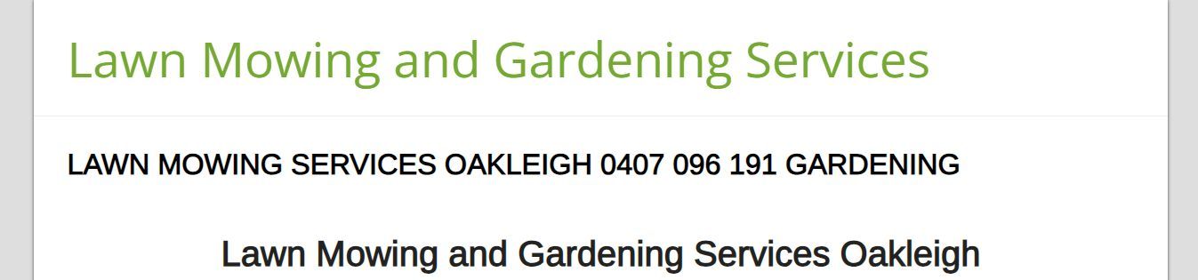 lawn mowing services oakleigh